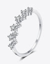 Moissanite Rhodium-Plated Half-Eternity Ring