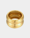 Gold Double Ridge Ring