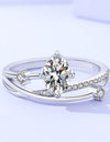 Moissanite Crisscross Ring