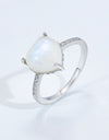 Heart-Shaped Natural Moonstone Ring