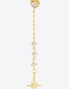 Inlaid Zircon 925 Sterling Silver Single Chain Earring