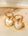 Inlaid Shell Heart Drop Earrings