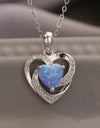 Opal Heart Pendant Necklace