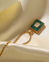 Square Pendant Twisted Chain Necklace