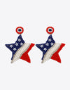 US Flag Beaded Star Earrings