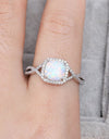 Opal Contrast Crisscross Ring