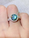 2 Carat Moissanite Emerald Green Ring