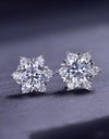 2 Carat Moissanite Floral Stud Earrings