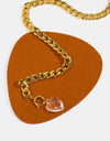 Acrylic Heart Pendant Curb Chain Necklace