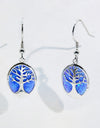 Opal Blue Platinum-Plated Drop Earrings