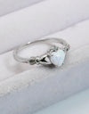 925 Sterling Silver Heart Opal Ring