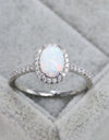 Opal 925 Sterling Silver Halo Ring