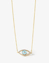 Evil Eye Pendant Gold Plated Chain Necklace