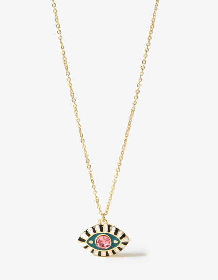 Evil Eye Pendant Gold Plated Chain Necklace