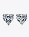 2 Carat Moissanite Heart-Shaped Stud Earrings