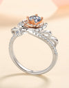 925 Sterling Silver Rose-Shaped Moissanite Ring