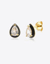 925 Sterling Silver Zircon Teardrop Stud Earrings