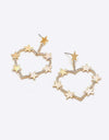 Star Zircon Heart-Shaped Earrings