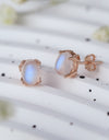 High Quality Natural Moonstone 925 Sterling Silver Stud Earrings