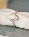 Platinum-Plated Opal Pear Shape Ring