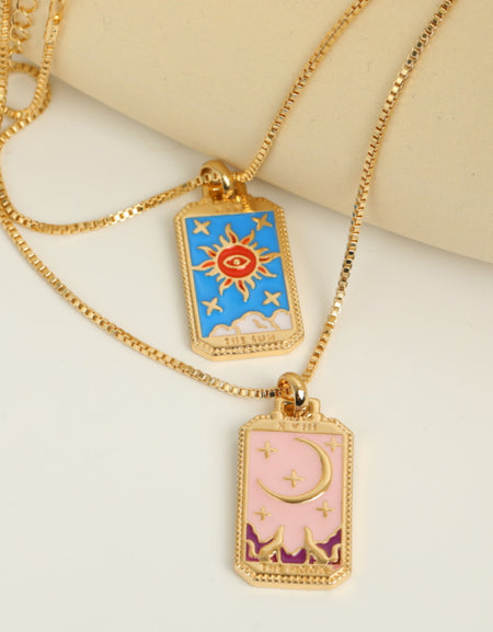 Tarot Card Pendant Copper Necklace