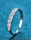 Moissanite Rhodium-Plated Half-Eternity Ring