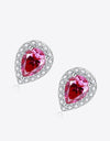 2 Carat Moissanite Teardrop Stud Earrings in Rose