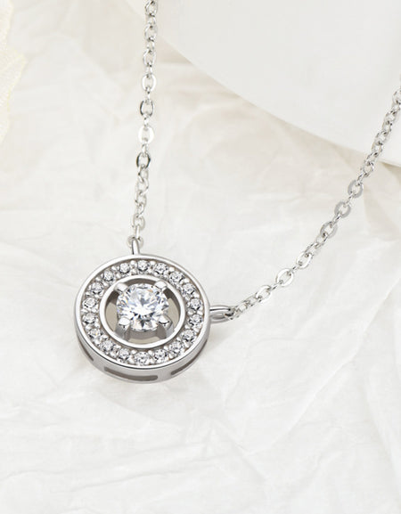 925 Sterling Silver Moissanite Geometric Pendant Necklace