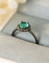 Paraiba Blue Zircon Flower Shape Ring