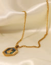 18K Gold Plated Snake Geometric Pendant Necklace