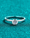 Moissanite Rhodium-Plated Solitaire Ring