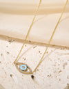 Evil Eye Pendant Gold Plated Chain Necklace