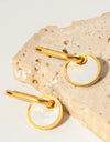 Copper White Mother-Of-Pearl Drop Earrings