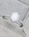 Opal 925 Sterling Silver Halo Ring