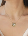 Rhinestone Evil Eye Pendant Necklace