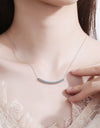 Sterling Silver Curved Bar Necklace