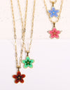 Flower Pendant Stainless Steel Necklace