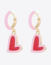 5-Pair Wholesale Contrast Heart-Shaped Drop Earrings