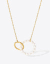 Pearl Hoop Link Pendant Necklace