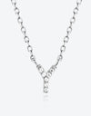 V To Z Zircon 925 Sterling Silver Necklace