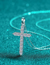 925 Sterling Silver Cross Moissanite Necklace