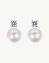 Moissanite Pearl Stud Earrings