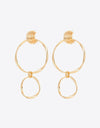 Double Hoop Zinc Alloy Drop Earrings