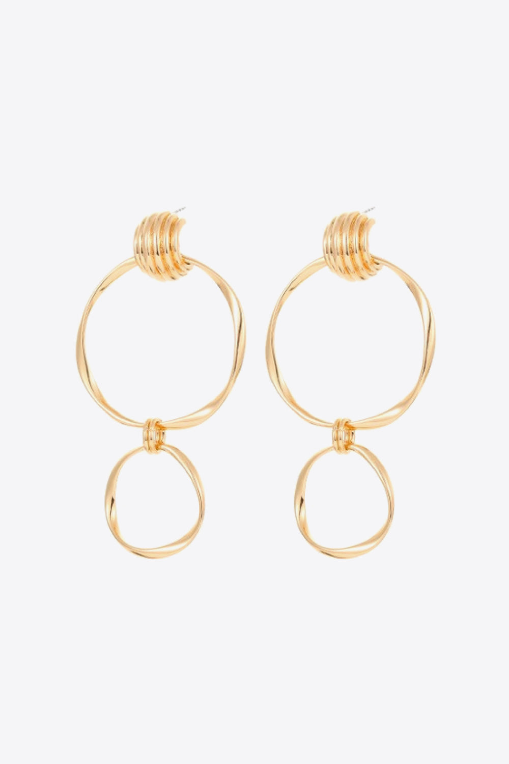 Double Hoop Zinc Alloy Drop Earrings