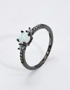 925 Sterling Silver Round Opal Ring