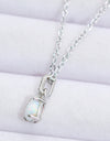 Opal Pendant 925 Sterling Silver Chain-Link Necklace