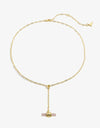 Gold-Plated Bar Pendant OT Chain Necklace