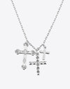 Inlaid Zircon Cross Pendant Necklace