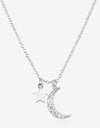 Zircon Star and Moon Pendant Necklace