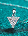 925 Sterling Silver Triangle Moissanite Pendant Necklace